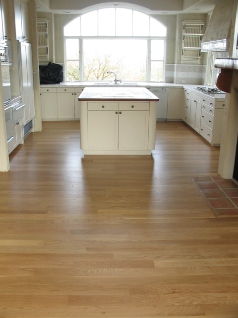 white oak with 3 coats satin natural