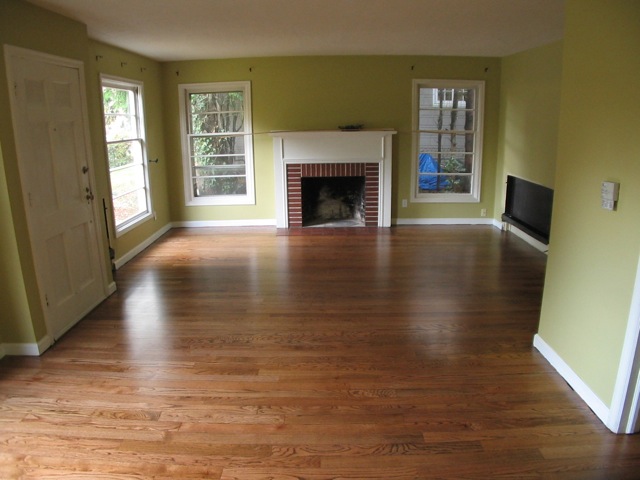 red oak stained with custom color.