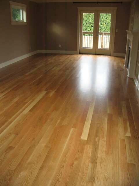 white oak with 4 coats satin natural