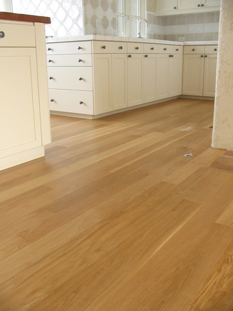 white oak with 3 coats satin natural