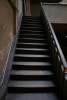 Refinished industrial fir-natural stairs before.